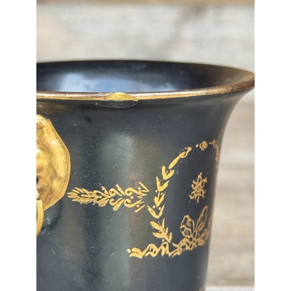 Early Mid-Century Lion Urn/Toothpick Holder Gold Guilded Lions Head & Feet Mixed